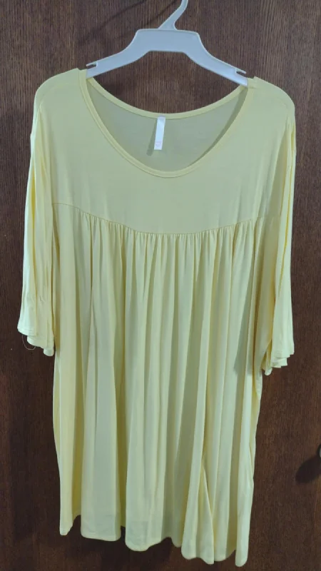 Limited Edition ShirtsSolid Yellow Shirred Shirt Top