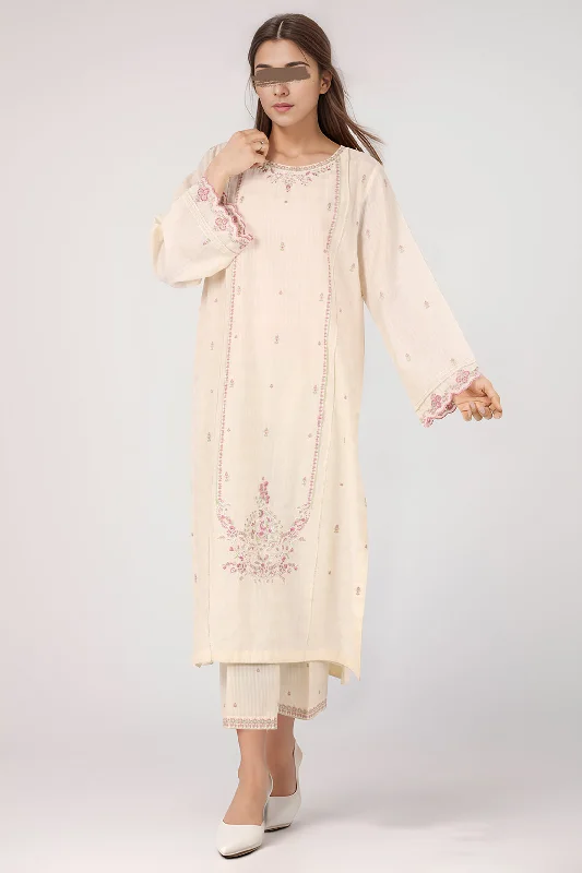 Cotton Jacquard Embroidered Stitched 2 Piece (Shirt/Trouser)