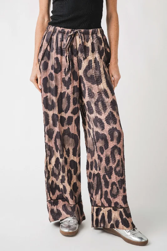 High-waistedFree People All Out Satin Leopard Pants