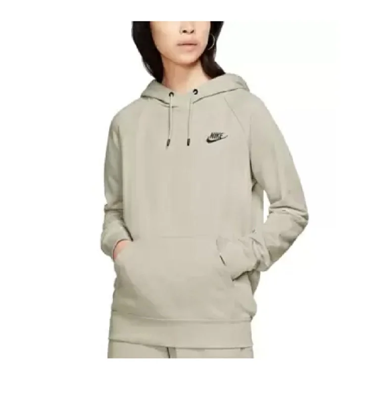 Oversized HoodiesWomen's Sportswear Essential Fleece Hoodie, Beige, L, Defective