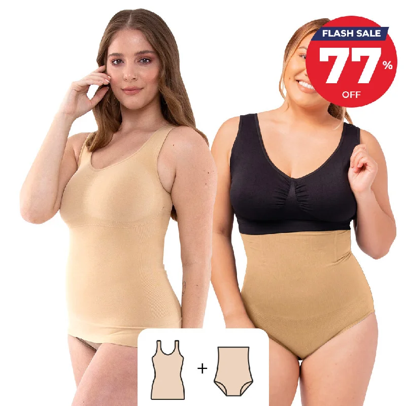 Ankle PantsBundle: Cami Shaper 3 in 1 + Shaping Panty - Beige