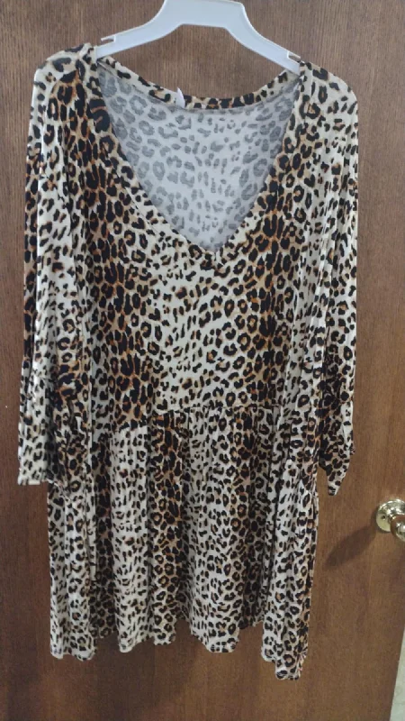 Quick-Dry ShirtsAll Leopard Print V Neck Shirt Top