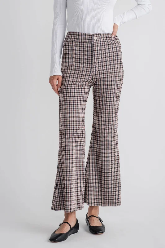 JeggingsMiou Muse Plaid Pattern Flare Pants