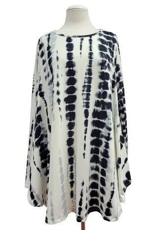 Cotton ShirtsBlack & White Bamboo Tie Dye Shirt Top