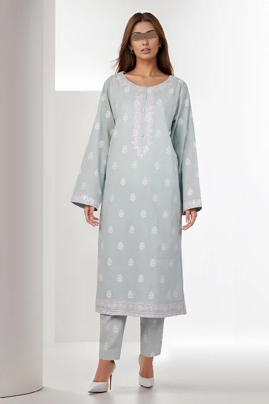 Cotton Jacquard Embroidered Stitched 2 Piece (Shirt/Trouser)