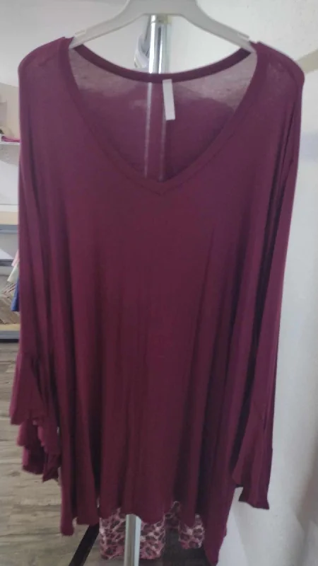 Yoga ShirtsSold Burgundy Shirt Top w Witchy Sleeves