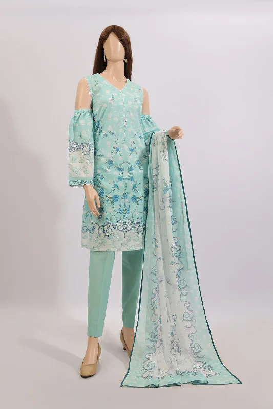 Unstitched Printed Lawn 2 Piece (Shirt/Dupatta)