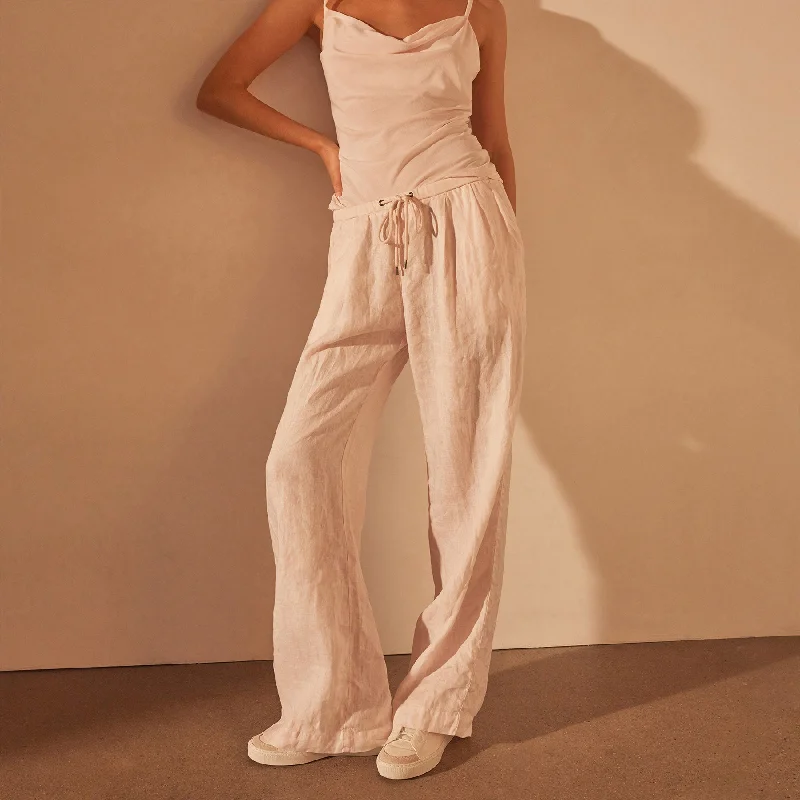 Zip-off PantsWide Leg Relaxed Linen Pant - Zephyr Pigment