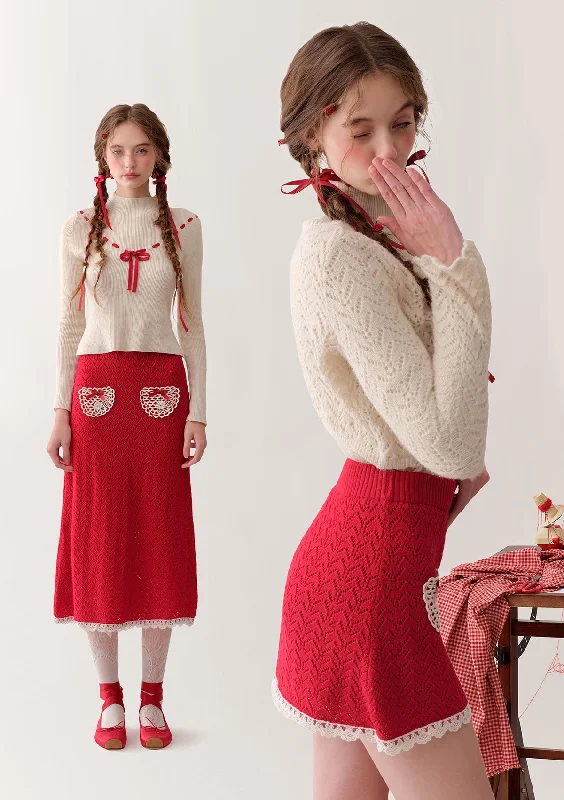 Strawberry Post Office Knit SkirtTactical Skirt