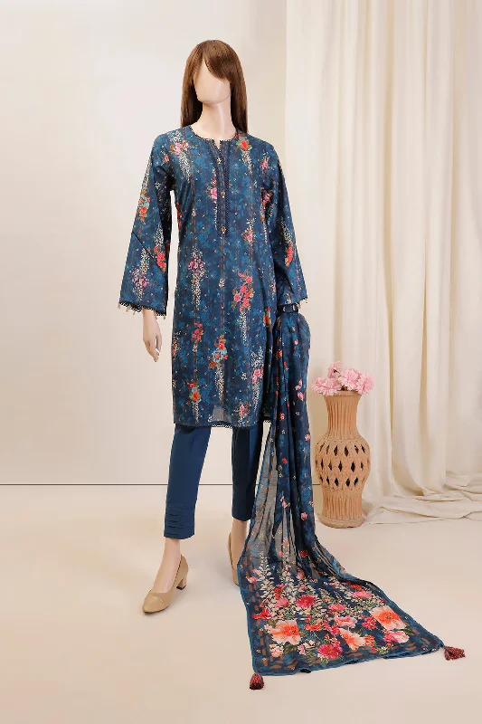 Unstitched Printed Lawn 2 Piece (Shirt/Dupatta)