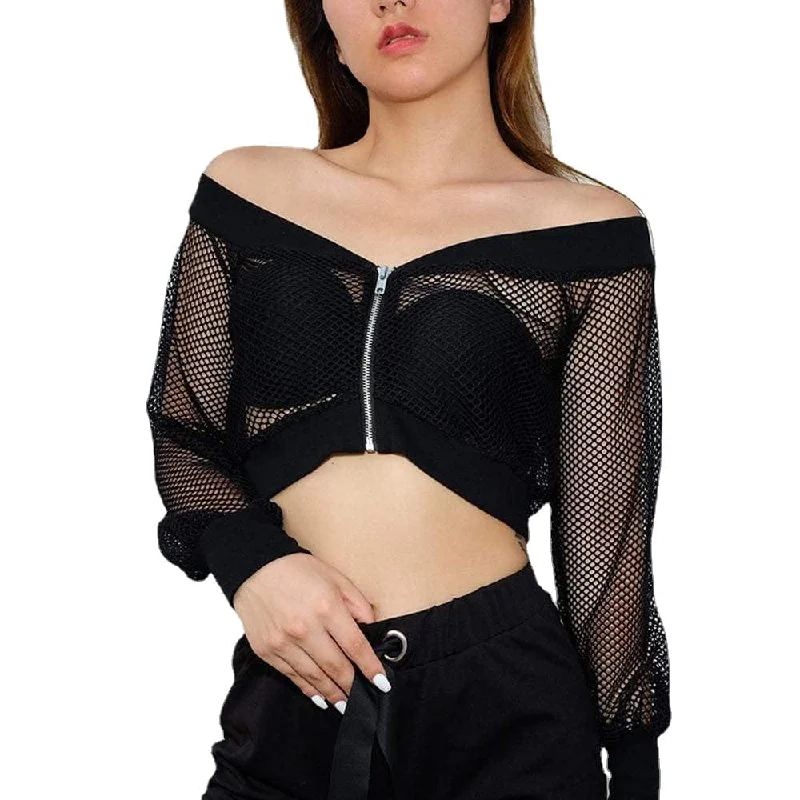 Women's Sheer Mesh Long Sleeved Jackets