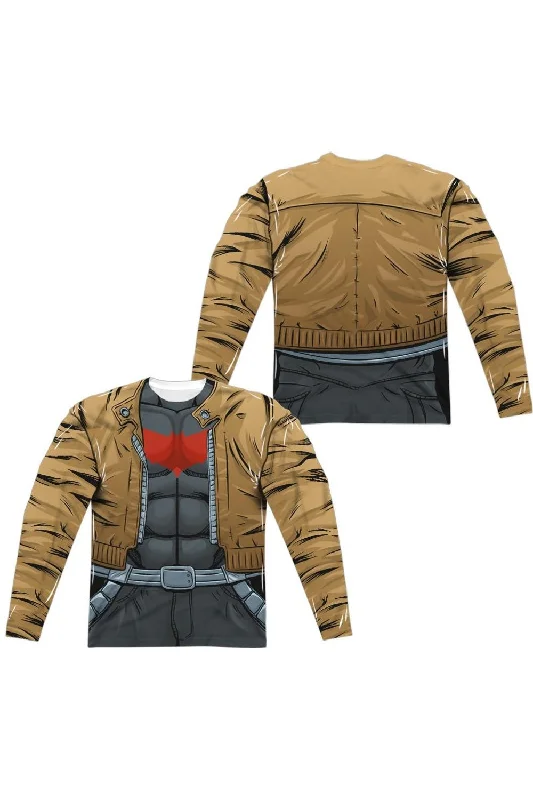 Batman Red Hood Uniform (Front/Back Print) Long Sleeve Adult Poly Crew Tee / T-Shirt