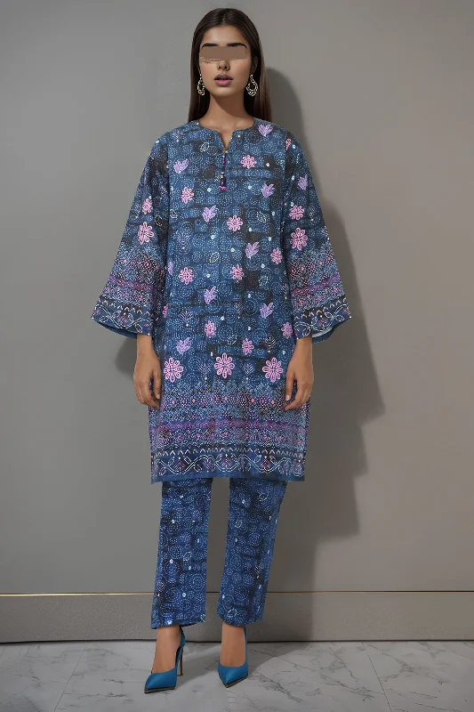 Printed Khaddar Stitched 2 Piece (Shirt/Trouser)