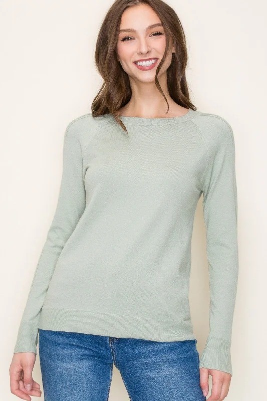 Mint Knit Long Sleeve Top