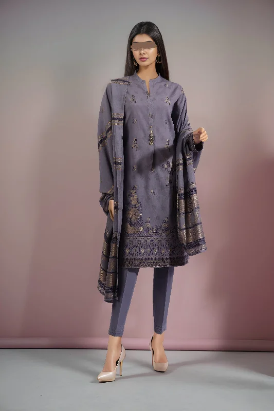 Unstitched Jacquard Cotton 2 Piece (Shirt/Dupatta)