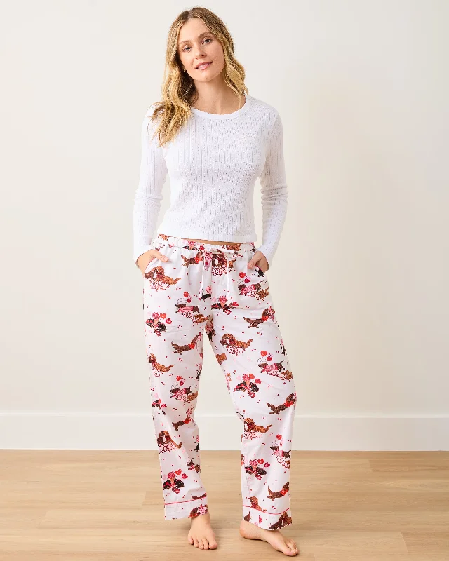 Cargo ShortsDachshund Date - Petite PJ Pants - Cloud