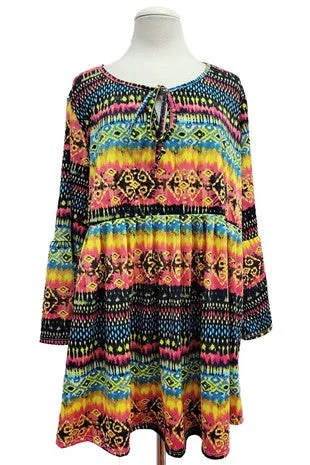 Cultural ShirtsBright Gorgeous Tie Neck Shirt Top Tunic