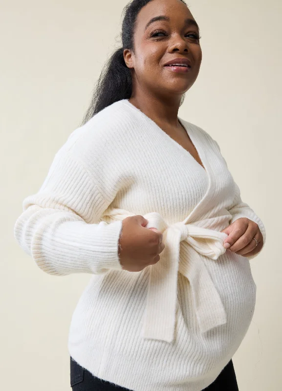 The Stay Connected Maternity + Nursing Sweater CreamOutdoor Knit Tops