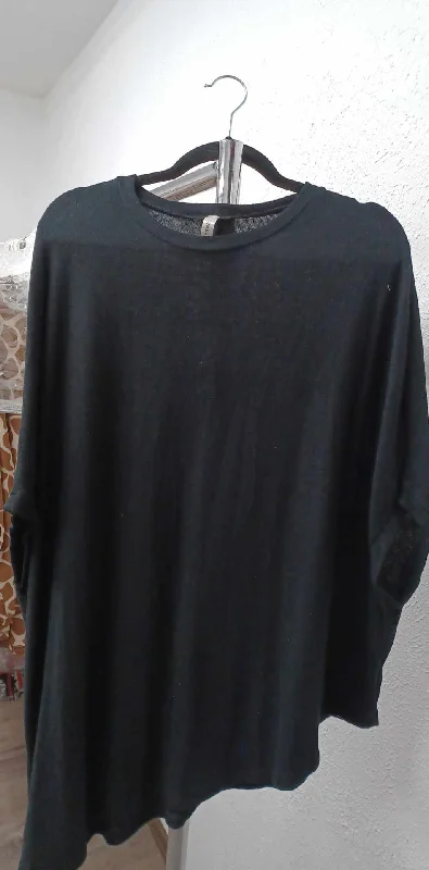 Velvet ShirtsSoft Black Asymmetrical Shirt Top