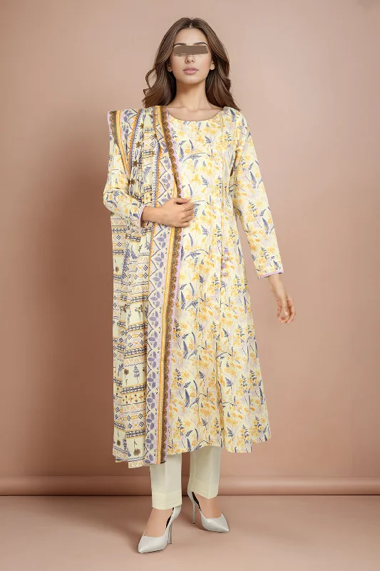 Unstitched Printed Lawn 2 Piece (Shirt/Dupatta)