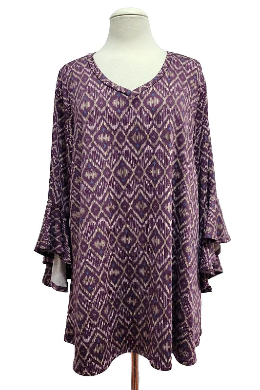 Layered ShirtsDeep Purple Diamond Design Shirt Top