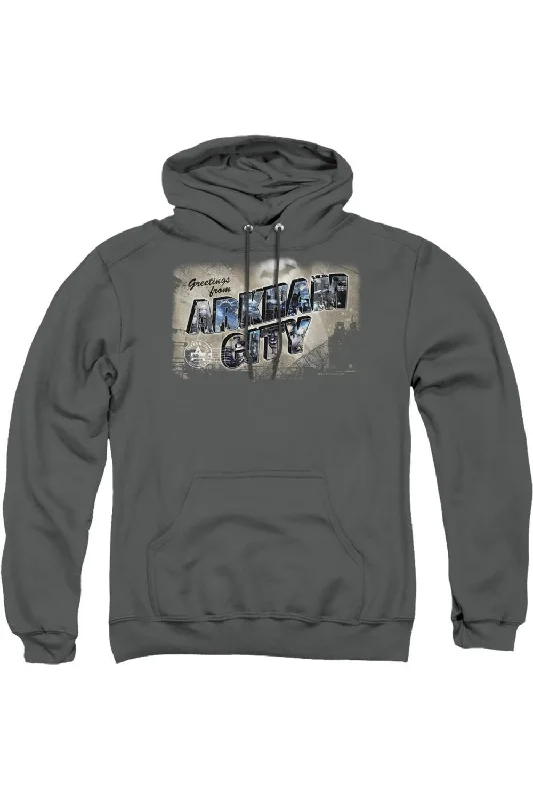 Reversible HoodiesBatman Arkham City Greetings From Arkham Adult Pull Over Hoodie / Hooded Sweatshirt