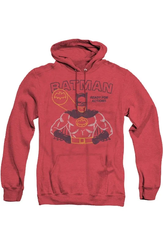 Bamboo Fiber SweatshirtsBatman Ready For Action Adult Heather Hoodie / Hooded Sweatshirt