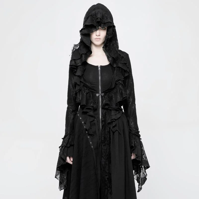 Performance HoodiesWomen's Goth Short Frilled Hoody