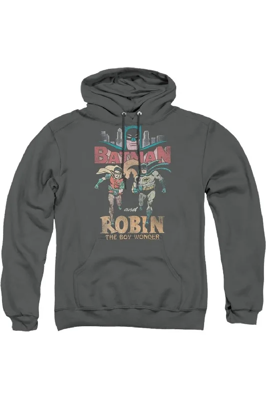 Recycled Fabric HoodiesBatman Classic Tv Classic Duo Adult Pull Over Hoodie / Hooded Sweatshirt