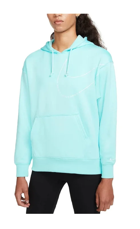 Painted HoodiesNike Women's Therma Fleece Zip-Up Logo Hoodie, Turquoise, S