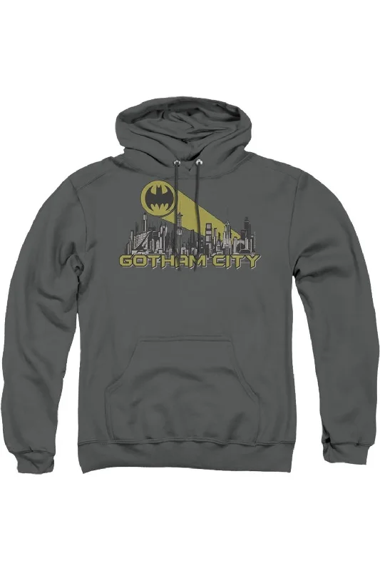 Striped SweatshirtsBatman Gotham Skyline Adult Pull Over Hoodie / Hooded Sweatshirt