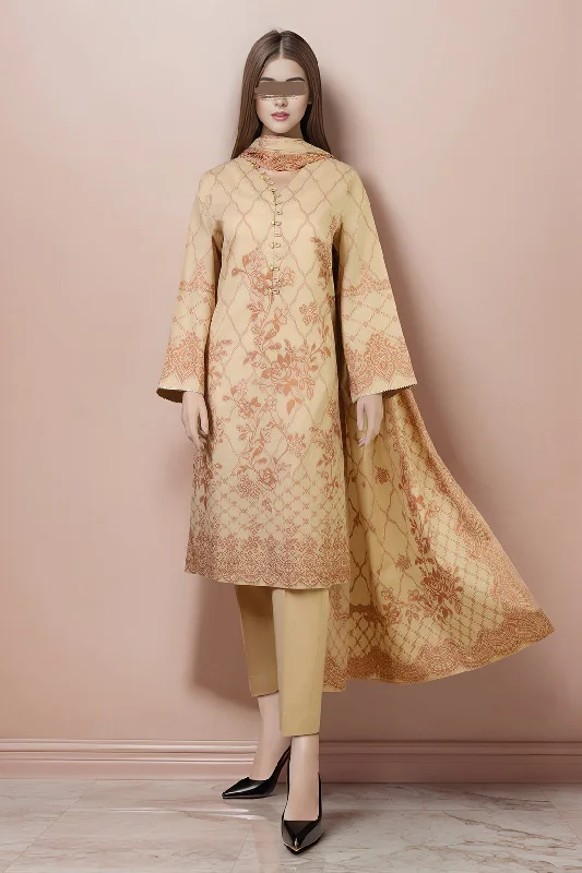 Unstitched Jacquard Cotton 2 Piece (Shirt/Dupatta)