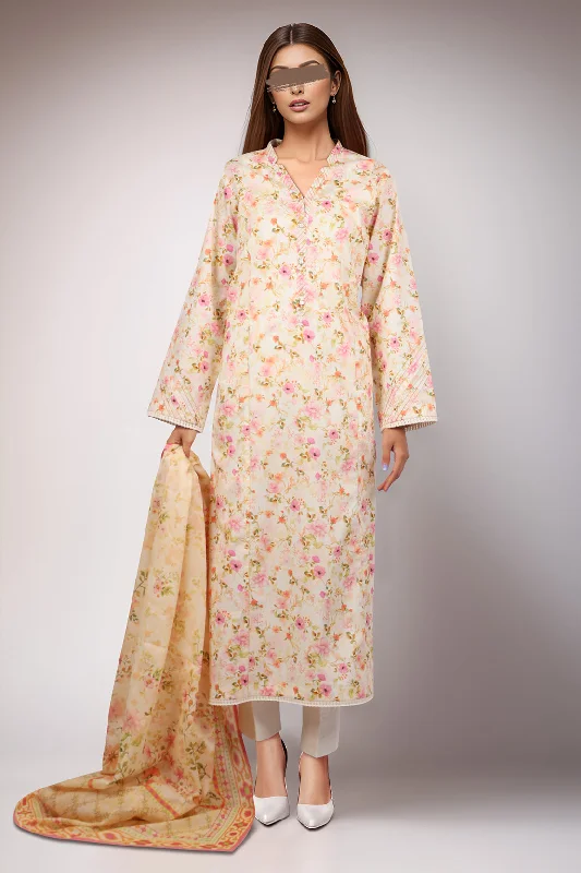 Unstitched Printed Lawn 2 Piece (Shirt/Dupatta)