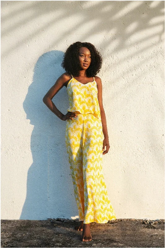 Camouflage PantsParadiso Sunshine Yellow Celeste Palazzo Pant