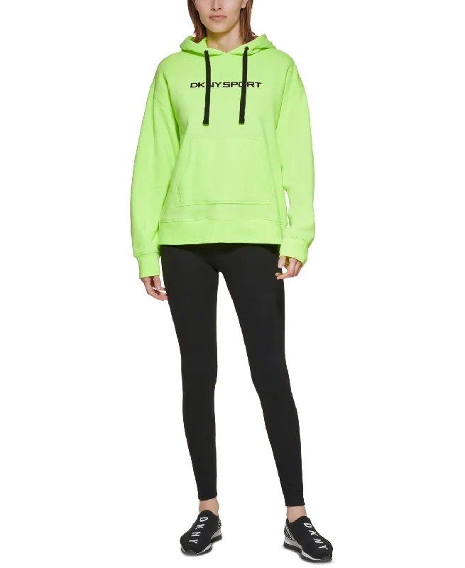 Metallic HoodiesDKNY Women's Logo Hoodie, Zest Yellow, M