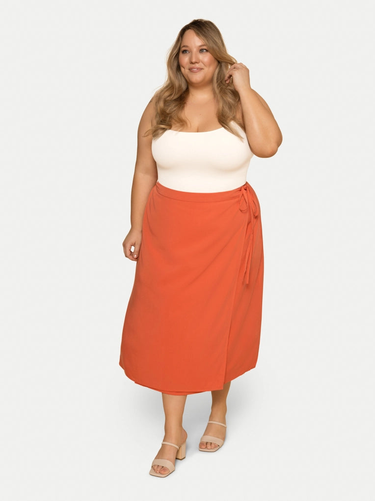 Robin Wrap Midi Skirt in Orange SpritzBridal Skirt