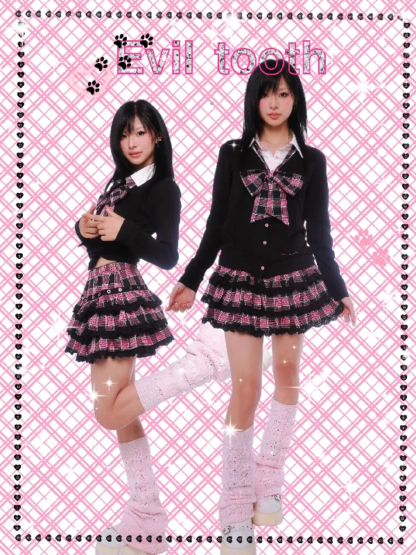 [Evil Tooth] A new era of me - y2k high school girl style JK skirt top and plaid skirtBall Gown Skirt