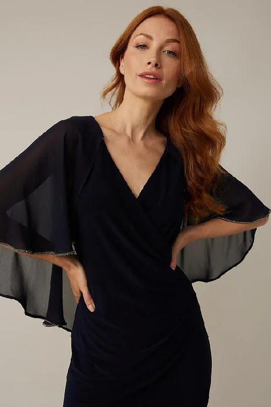 Wedding DressJoseph Ribkoff Cape Dress in Midnight - 221353