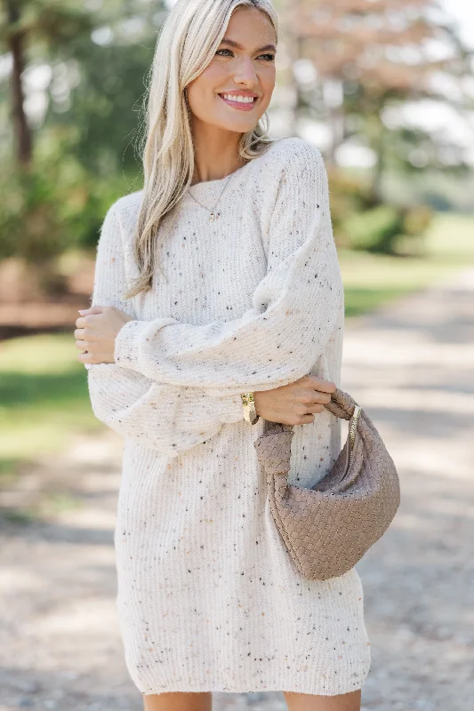 Feeling It Ivory White Sweater DressRunning Knit Tops