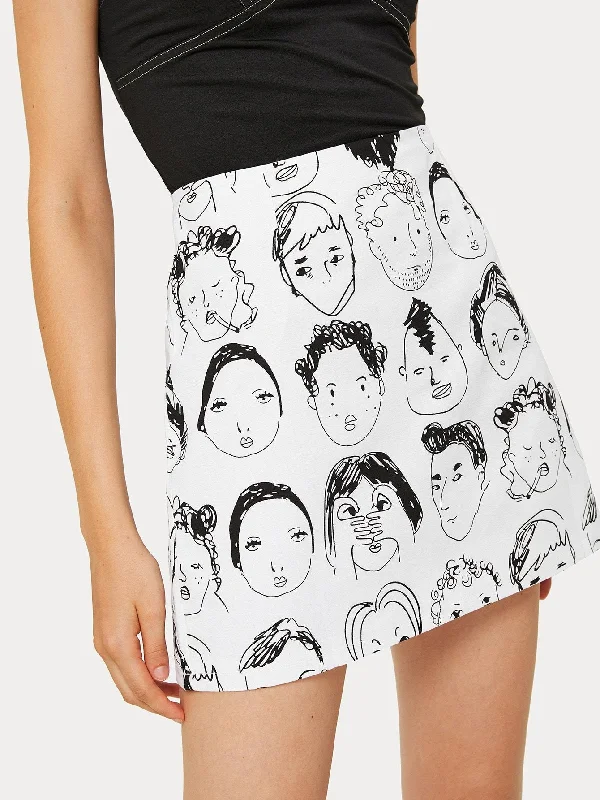 Figure Print SkirtRain Skirt