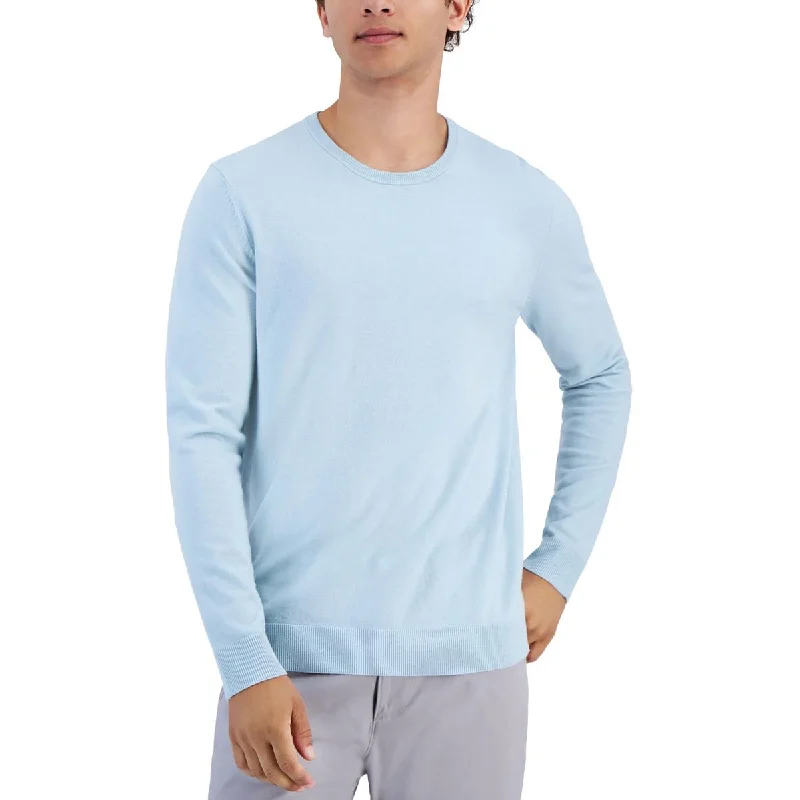 Mens Knit Long Sleeves Crewneck Sweater