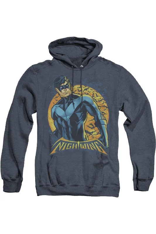 Sherpa-Lined HoodiesBatman Nightwing Moon Adult Heather Hoodie / Hooded Sweatshirt