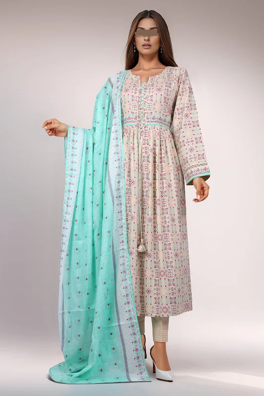 Unstitched Printed Lawn 2 Piece (Shirt/Dupatta)