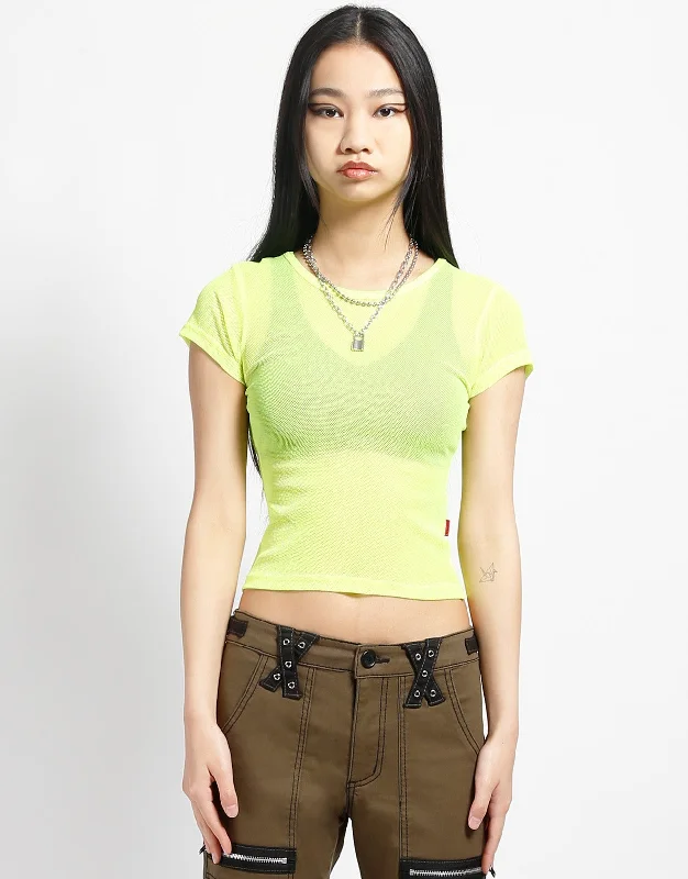 Beaded T-ShirtsBABY TEE FISHNET LIME