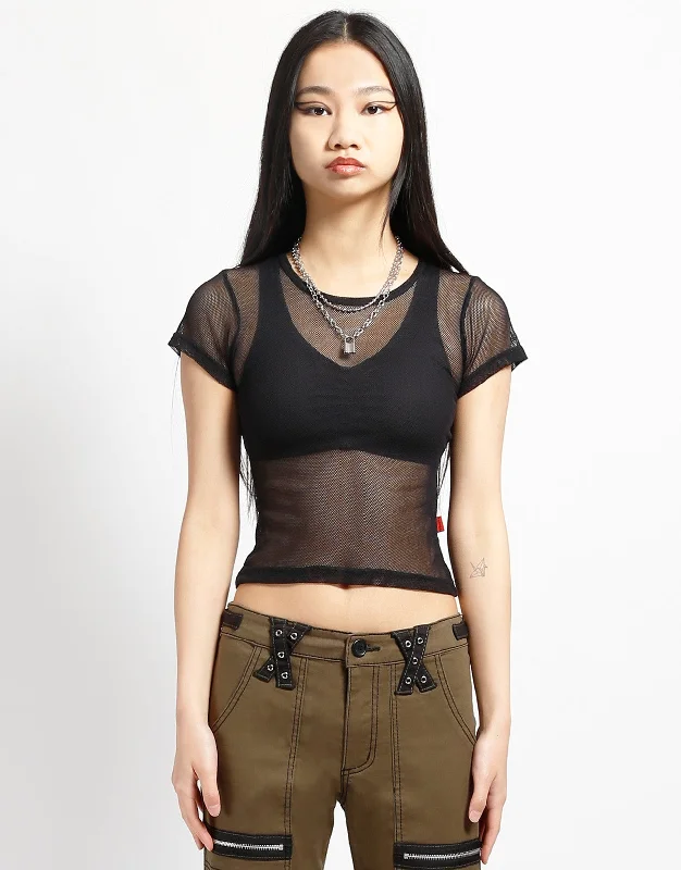 Lace-Up T-ShirtsBABY TEE FISHNET