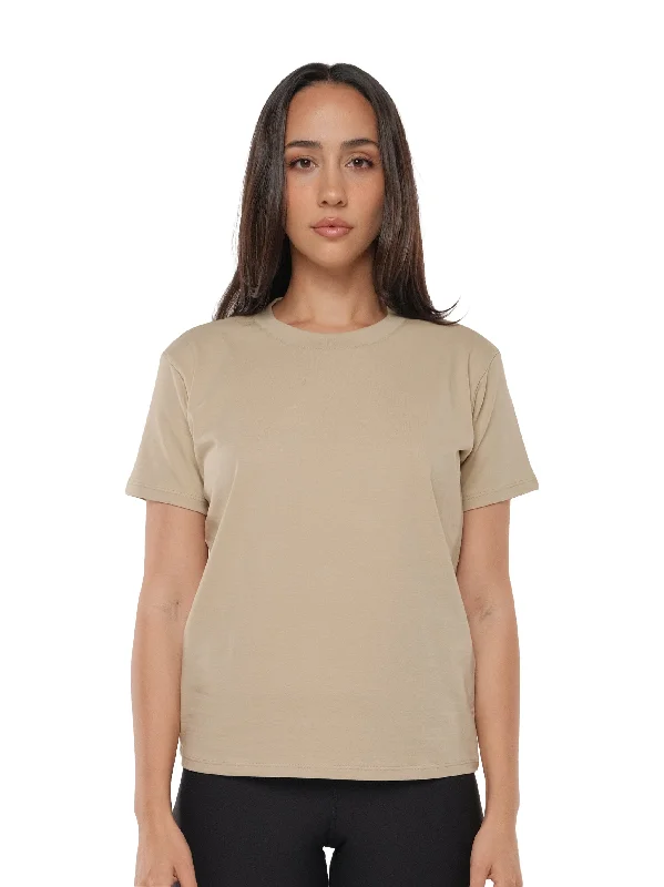 Streetwear T-ShirtsCAMEL BEIGE RELAXED FIT TEE