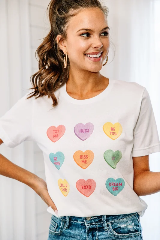 High-Fashion T-ShirtsCandy Hearts White Graphic Tee