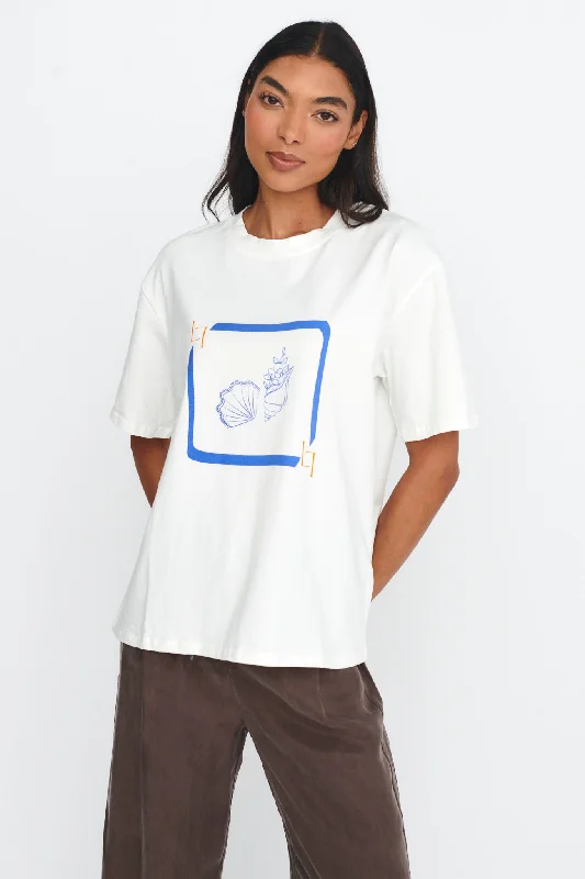 Plush T-ShirtsLOST IN LUNAR By The Sea Tee White