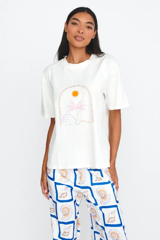 Metallic T-ShirtsLOST IN LUNAR Ride The Wave Tee White