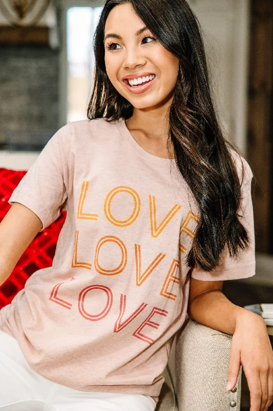 Performance T-ShirtsLove Love Love Heather Peach Graphic Tee